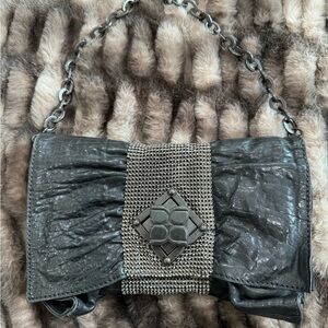 BCBGMAXAZRIA Clutch with Detachable Strap Black